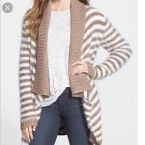 SUPER fuzzy teddy Brown and white cardigan